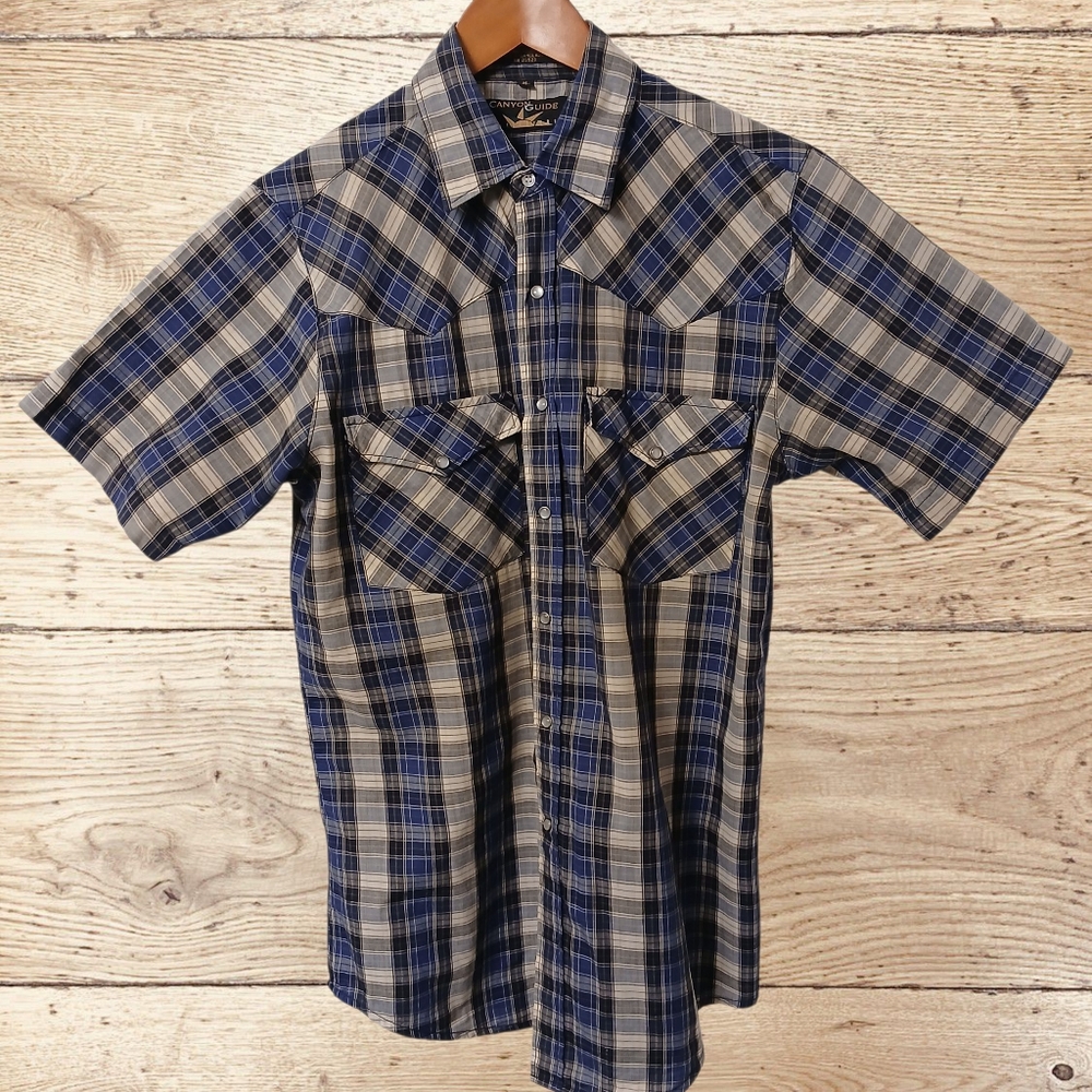 Canyon Guide Outfitters Pearl Snap Shirt Size Medium Cotton Blend EUC